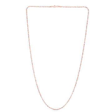 14K Rose Gold 1.5mm Sparkle 20 Chain with Lobster Lock